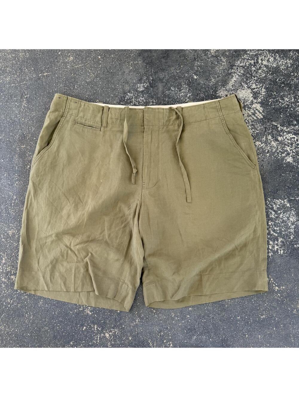 Vintage Polo Ralph Lauren khaki Green linen Silk shorts